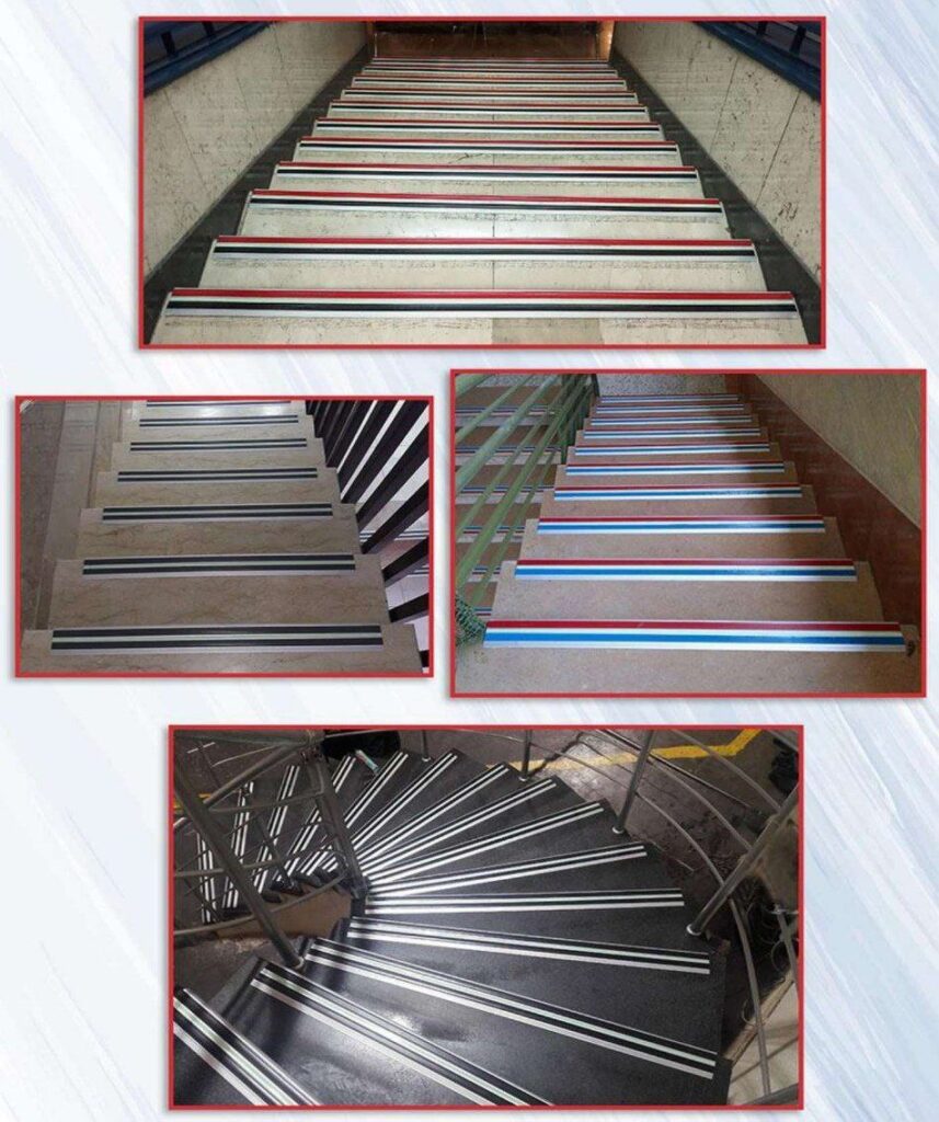 ترمز پله آلومینیومی دوبل تخت (لب پله) 1